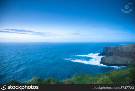 Famous cliffs of Moher in Co. Clare Ireland Europe. Beautiful landscape natural attraction.