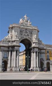 famous Commerce Square also known as Terreiro do Paco in Lisbon, Portugal