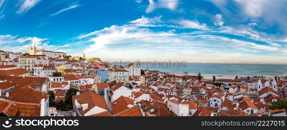 Famous Dome of Santa Engracia and hill Sao Vicente de Fora in a beautiful summer day in Lisbon