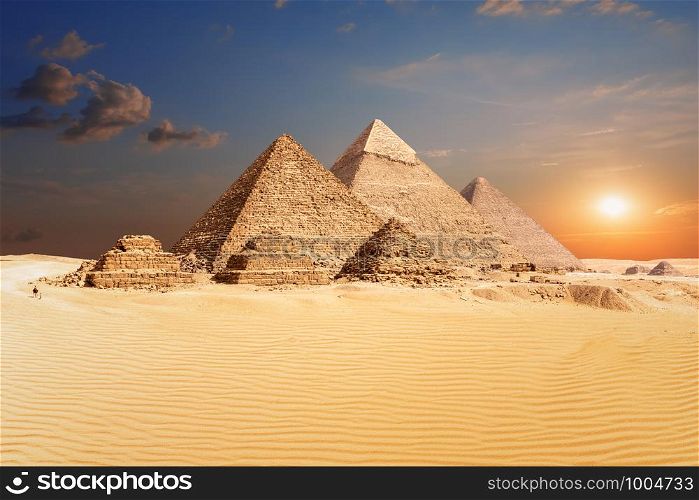 Famous Egyptian Pyramids of Giza, beautiful view.. Famous Egyptian Pyramids of Giza, beautiful view