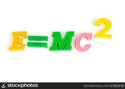 Famous einstein formula made of plastic numbers