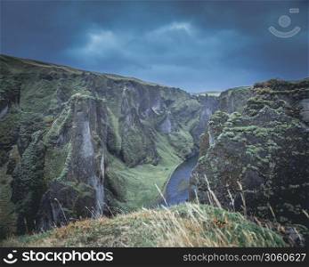 Famous Fjadrargljufur canyon in Iceland. Top tourism destination. South East of Iceland, Europe