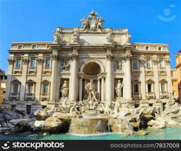 Famous Fountain di Trevi in the sunshine day. Rome, Italy