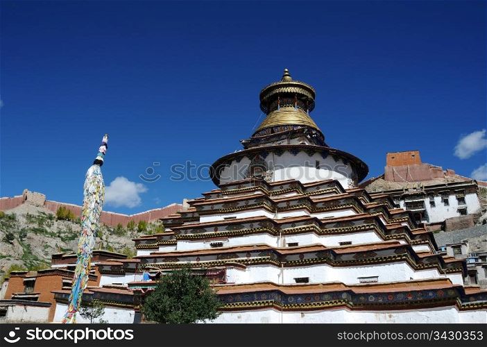 Famous grand pagoda at Gyangze lamasery,Tibet