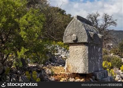 Famous historical Lycian ruins on the Lycian way, Turkey