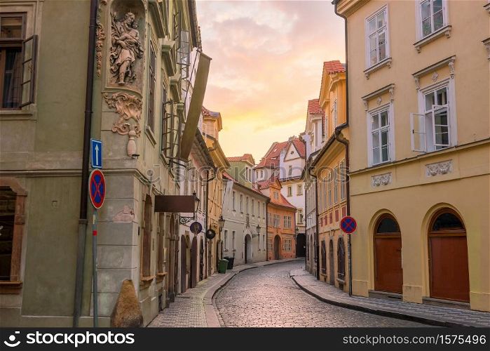 Famous iconic image of Prague city skyline in Czech Republic