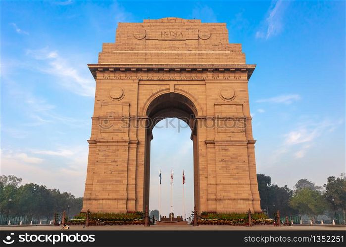 Famous India Gate in the city centre of New Delhi.. Famous India Gate in the city centre of New Delhi