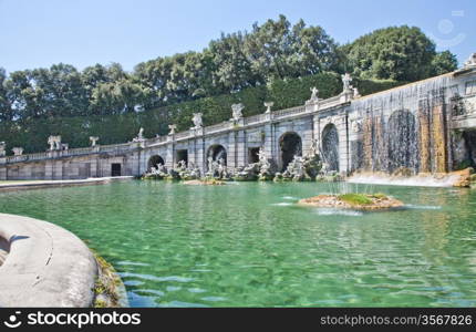 Famous Italian gardens of Reggia di Caserta, Italy.