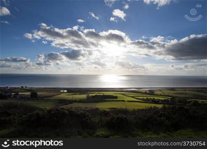 Famous Jurassic Coast Cliffs at Burton Bradstock and West Bay Dorset England