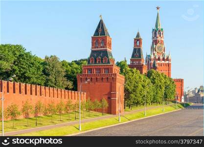 famous Kremlin in Moscow on a sunny morning