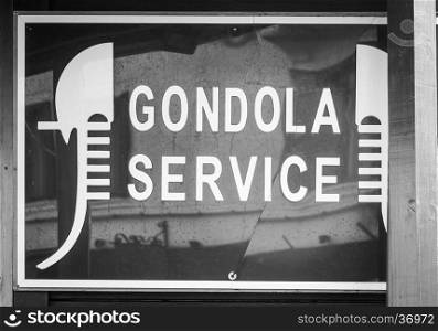 Famous landmark of gondola service in Venice - generic sign, no trademark