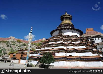 Famous landmark of Gyantse lamasery in Tibet