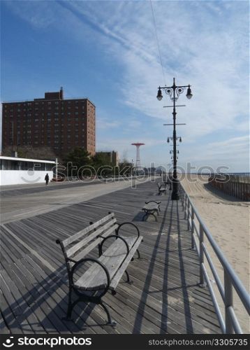famous landmarked Parachute ride on the boardwalk of Coney Island, NYC