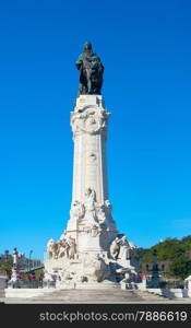 Famous Marques do Pombal statue in Lisbon, Portugal