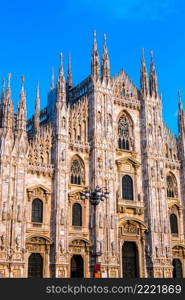 Famous Milan Cathedral, Duomo in a beautiful summer day in Milan, Italy