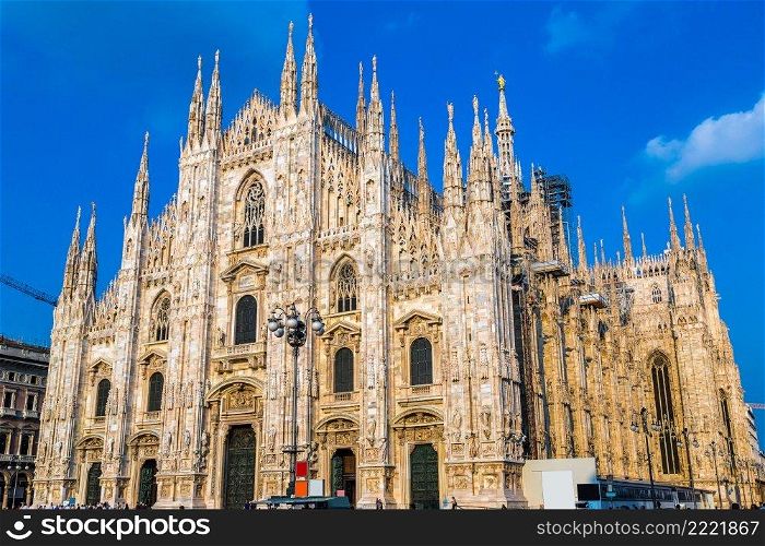 Famous Milan Cathedral, Duomo in a beautiful summer day, Italy.