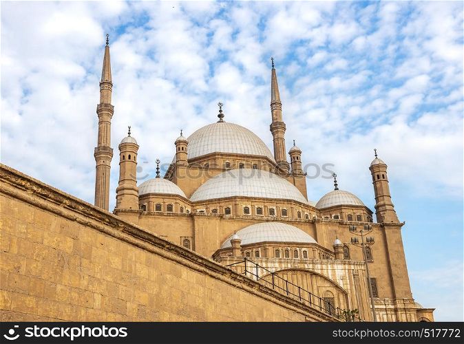 Famous mosque in Cairo Citadel. Bottom view