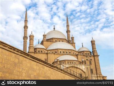 Famous mosque in Cairo Citadel. Bottom view