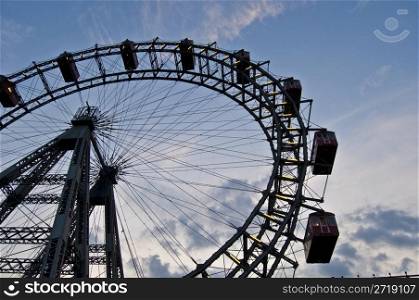 famous old ferris wheel at the Prater in Vienna