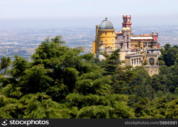 Famous palace of Pena in Sintra, Portugal