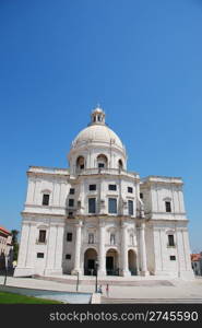 famous Pantheon or Santa Engracia church in Lisbon, Portugal (blue sky background)