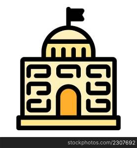 Famous parliament icon. Outline famous parliament vector icon color flat isolated. Famous parliament icon color outline vector