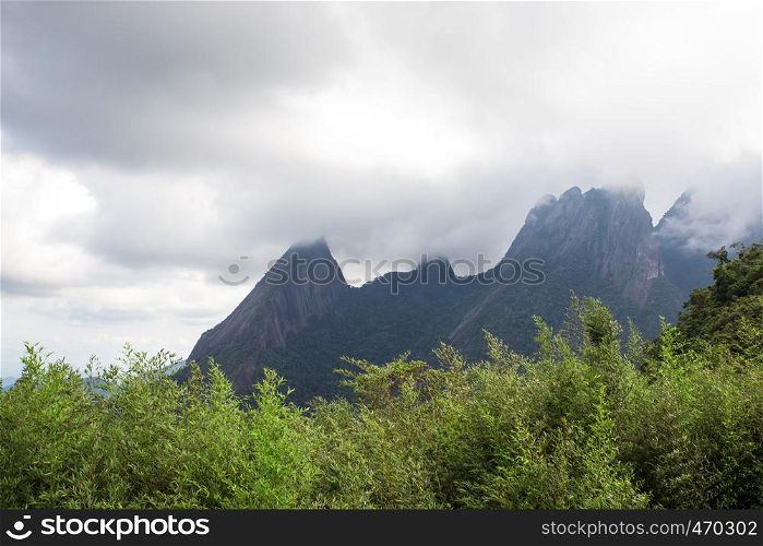 famous peaks of national park Serra dos Orgaos at Brazil