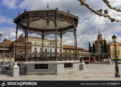 Famous Plaza de Cervantes in Alcala de Henares, Spain