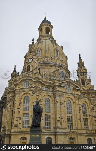 famous rebuilt Frauenkirche in Dresden in Saxony
