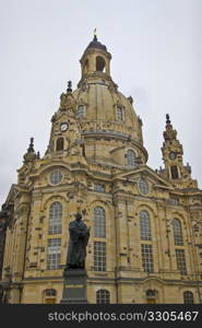 famous rebuilt Frauenkirche in Dresden in Saxony