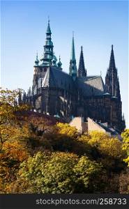 famous Saint Vitus' Cathedral in Prague, Prague's castle