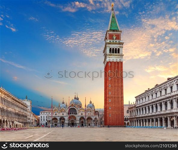 Famous San Marco Square of Venice, Italy.. Famous San Marco Square of Venice, Italy