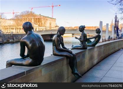 Famous sculpture Bathers on the Spree in Berlin