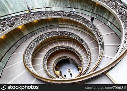 Famous spiral staircase at Vatican museum