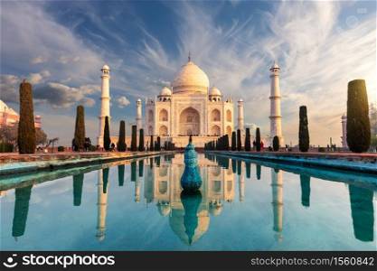 Famous Taj Mahal, wonderful sight of India, Agra.