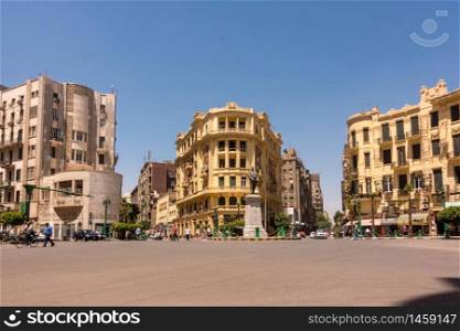 Famous Talaat Harb Square in downtown Cairo, Egypt