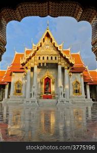 Famous Thai marble temple in Bangkok
