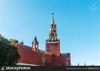 Famous tower of Moscow Kremlin