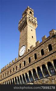 Famous tower of Palazzo Vecchio, Florence, Italy