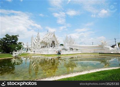 Famous white temple in Wat Rong Khun Chiang Rai province northern Thailand