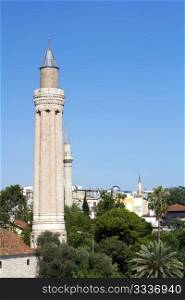 Famous Yivli minaret in Antalya, Turkey