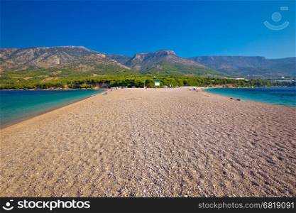 Famous Zlatni Rat beach on Brac island, Dalmatia, Croatia