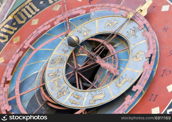 Famous Zytglogge zodiacal clock in Bern, Switzerland