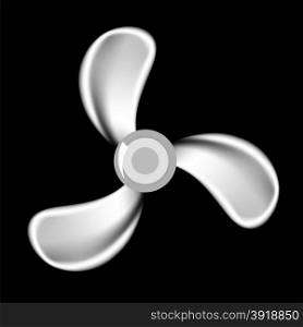 Fan Icon. Electric Fan Icon Isolated on Black Background