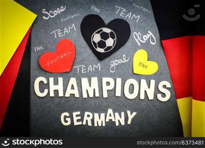 Fan&rsquo;s wall for German football team, football championship, victory of German team, abstract sport background