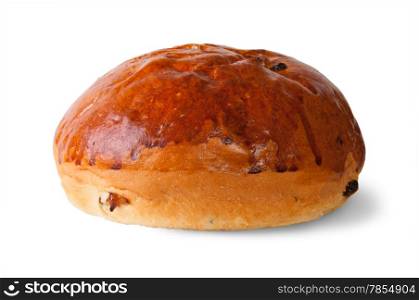 Fancy Bread With Raisins Isolated On White Background