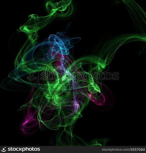Fantasy background in green and violet colors on black