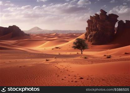 fantasy concept art. windblown desert created by generative AI
