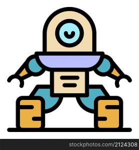 Fantasy robot icon. Outline fantasy robot vector icon color flat isolated. Fantasy robot icon color outline vector