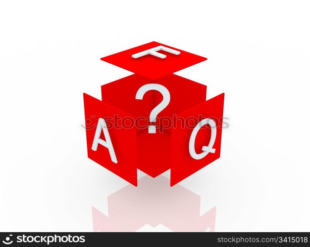 Faq 3d render illustration